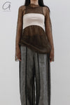 SWAYING/KNIT Crease Cocoon Wide Leg Pants SW22AW3B28 Grey PS51
